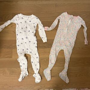 Carter's White and Multicolor Floral Footies